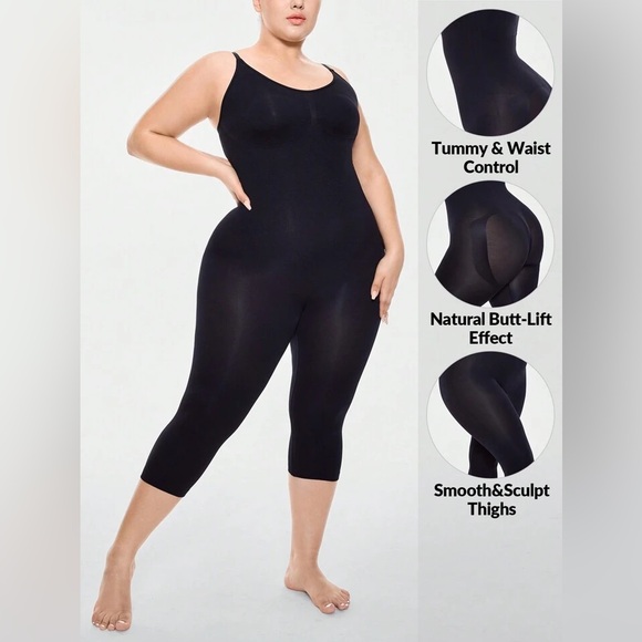 Plus Seamless Body shaper Bust & Butt Lifter Jumpsuit w/ Adjustable Straps - Picture 7 of 11